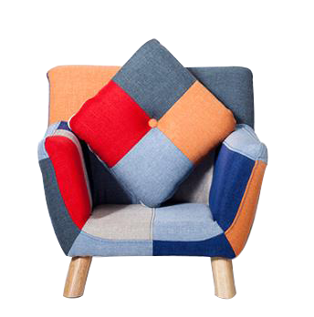 Chaise de canapé en bois massif patchwork de tissu pour bébé